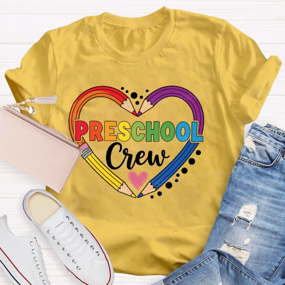 Personalized Grade  Preschool Crew Love Pencil  Teacher T-shirt
