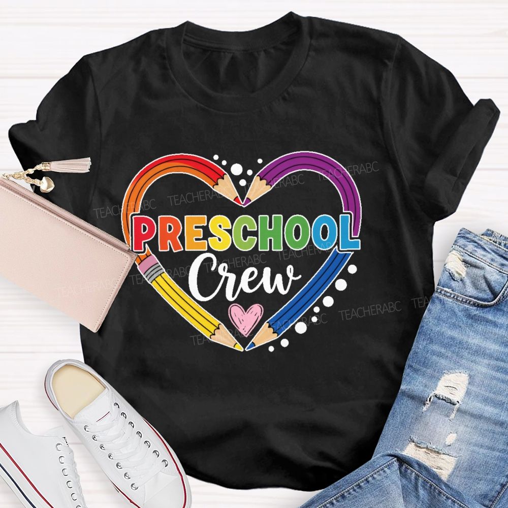 Personalized Grade  Preschool Crew Love Pencil  Teacher T-shirt