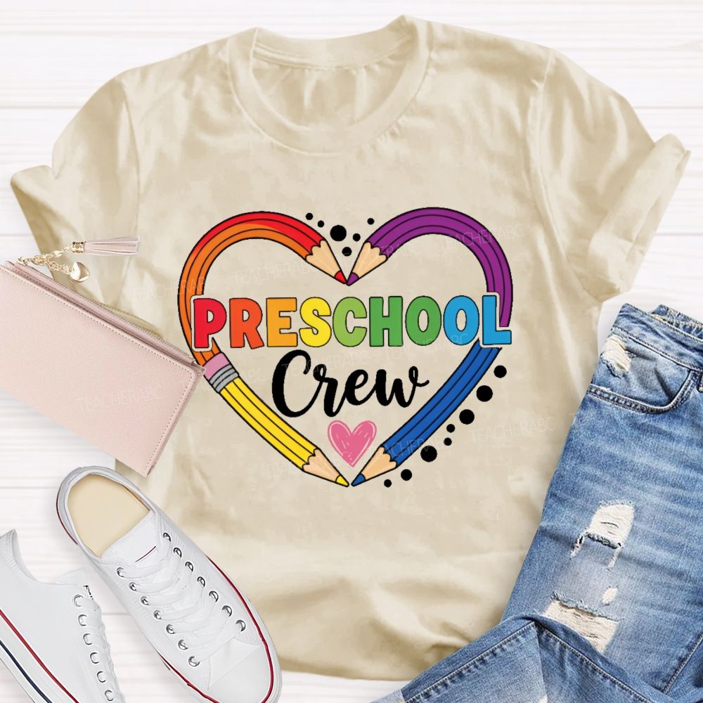 Personalized Grade  Preschool Crew Love Pencil  Teacher T-shirt