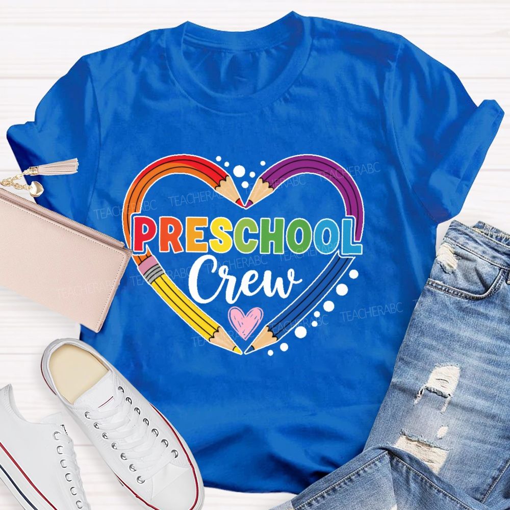 Personalized Grade  Preschool Crew Love Pencil  Teacher T-shirt