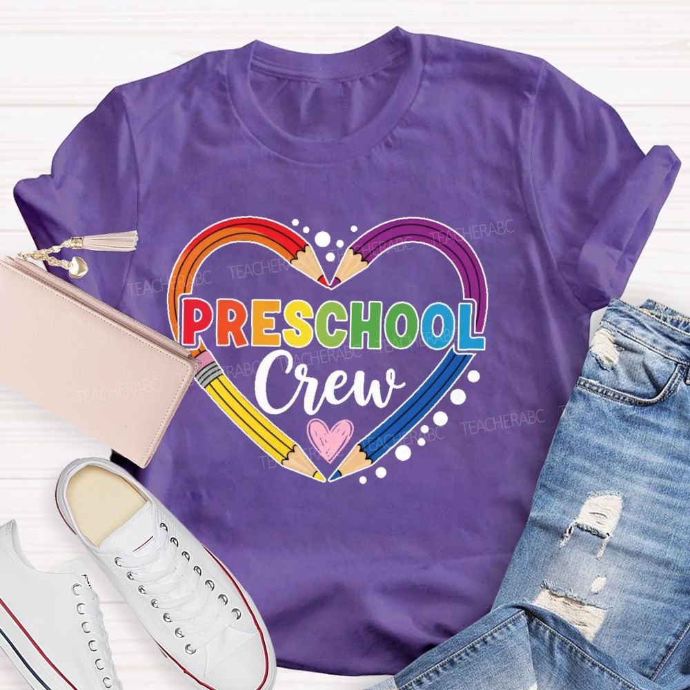 Personalized Grade  Preschool Crew Love Pencil  Teacher T-shirt