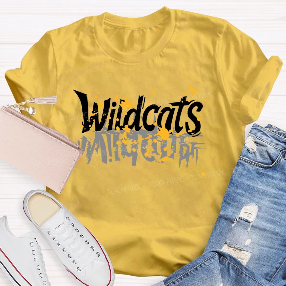 Personalized Mascot Text And Reflection Teacher T-Shirt