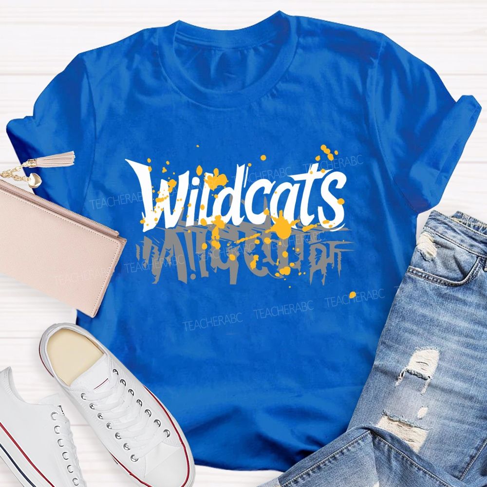 Personalized Mascot Text And Reflection Teacher T-Shirt