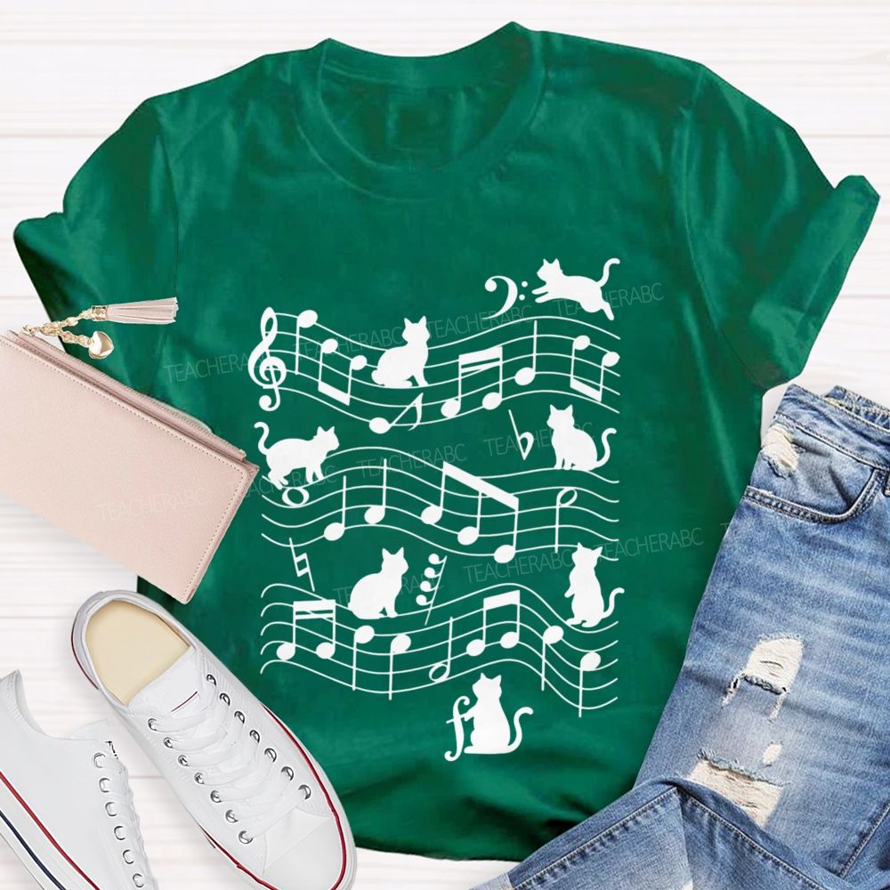 Kitten Dancing To The Music Teacher T-shirt
