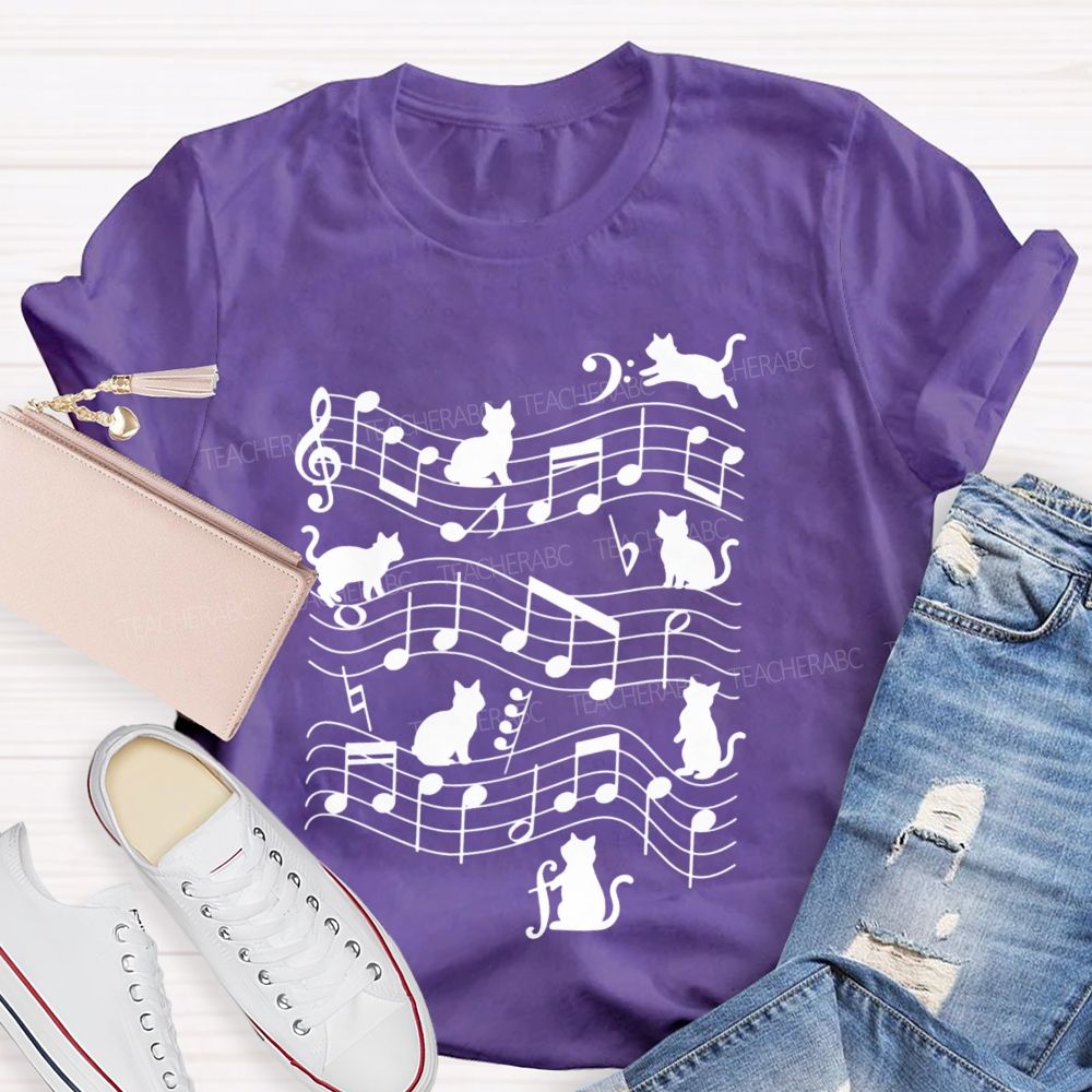 Kitten Dancing To The Music Teacher T-shirt