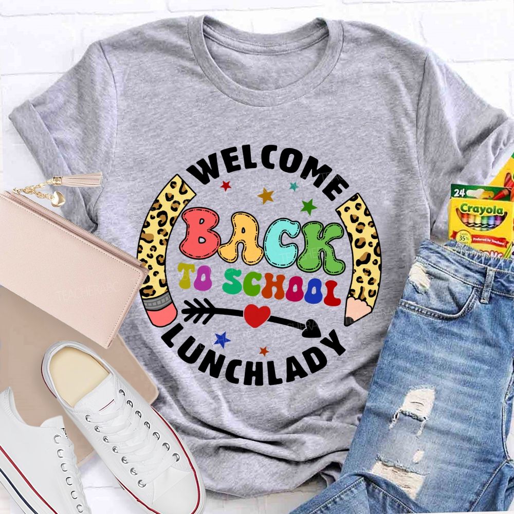 Personalized School Position Welcome Back To School Leopard Pencil Teacher T-Shirt