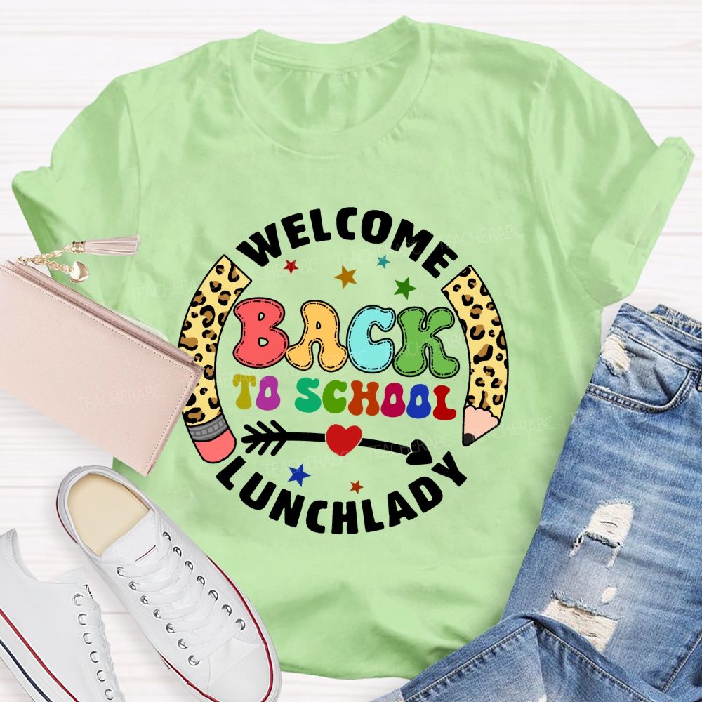 Personalized School Position Welcome Back To School Leopard Pencil Teacher T-Shirt