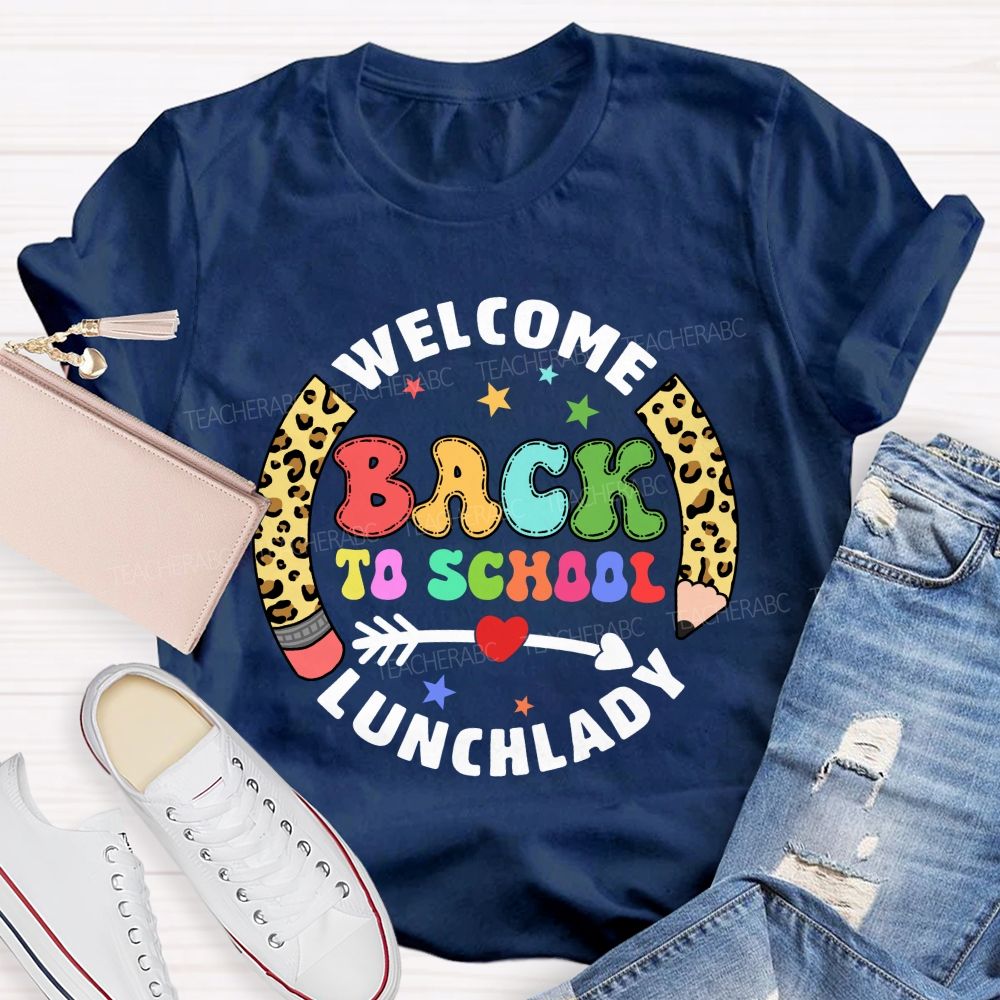 Personalized School Position Welcome Back To School Leopard Pencil Teacher T-Shirt