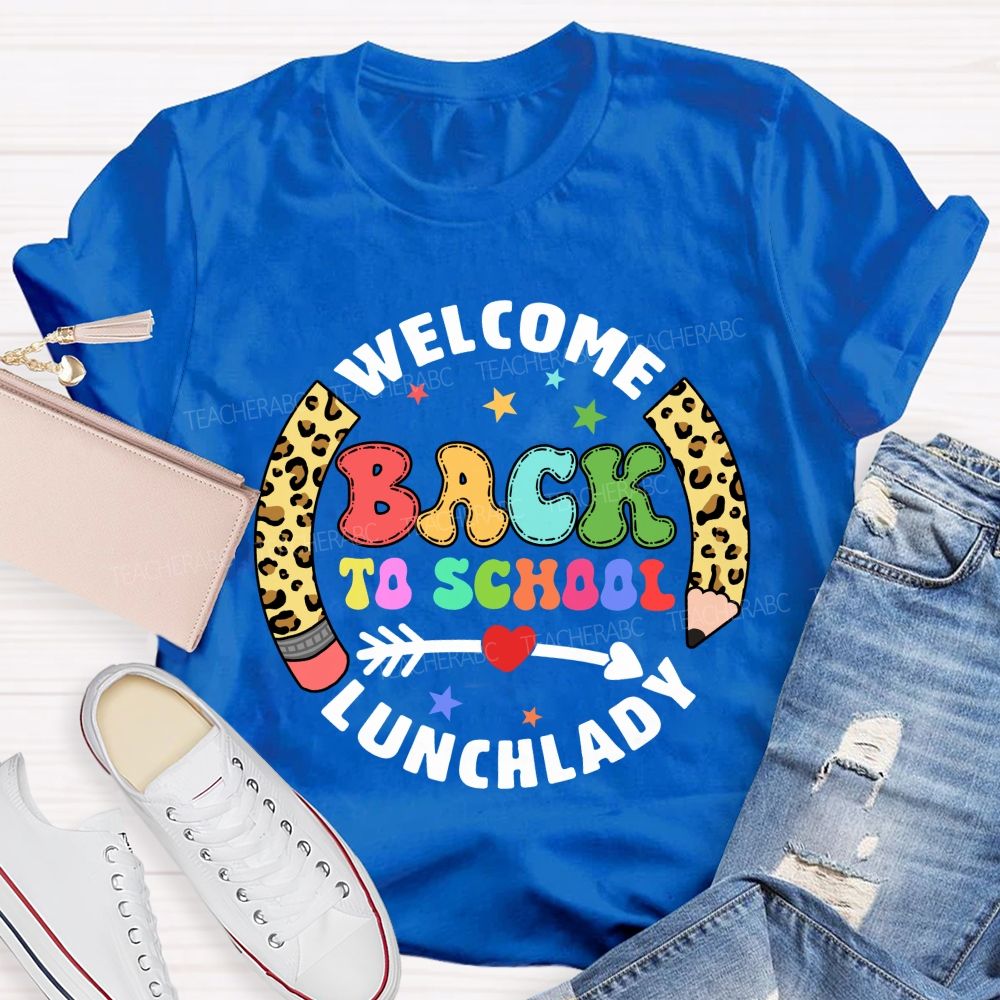 Personalized School Position Welcome Back To School Leopard Pencil Teacher T-Shirt