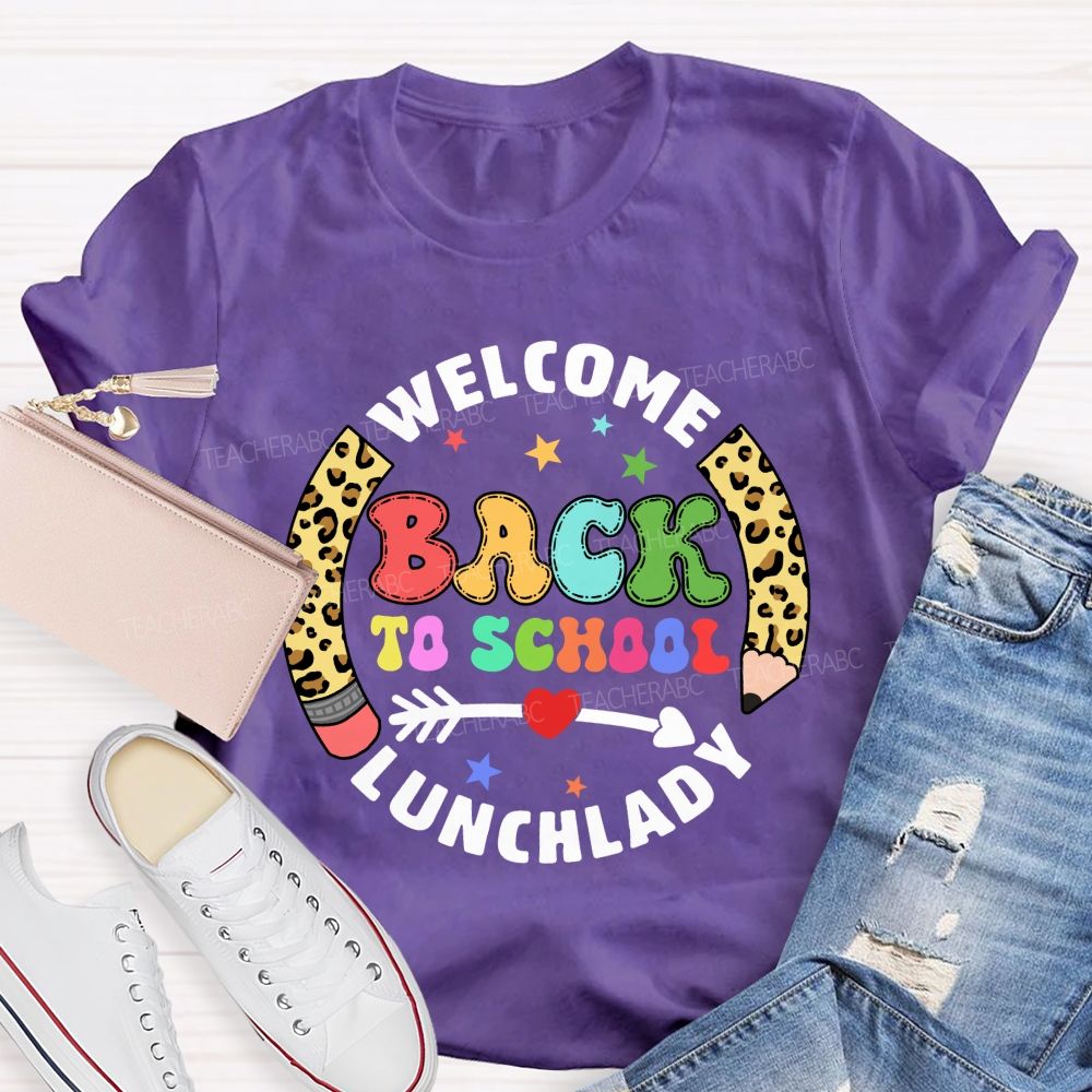 Personalized School Position Welcome Back To School Leopard Pencil Teacher T-Shirt