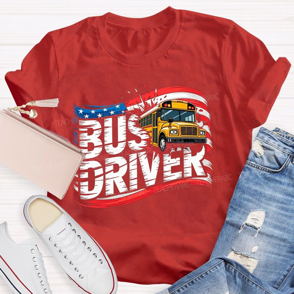 Proud American School Bus Driver T-shirt