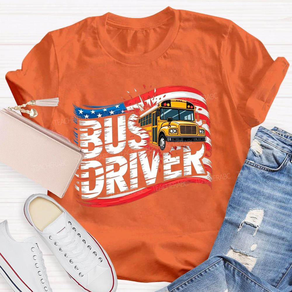 Proud American School Bus Driver T-shirt