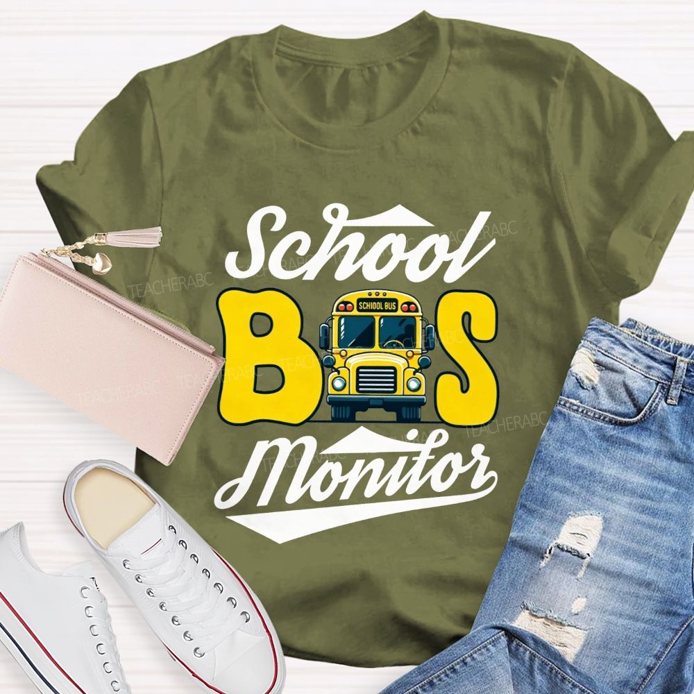 School Bus Monitor Keep Kids Safe On Bus T-shirt