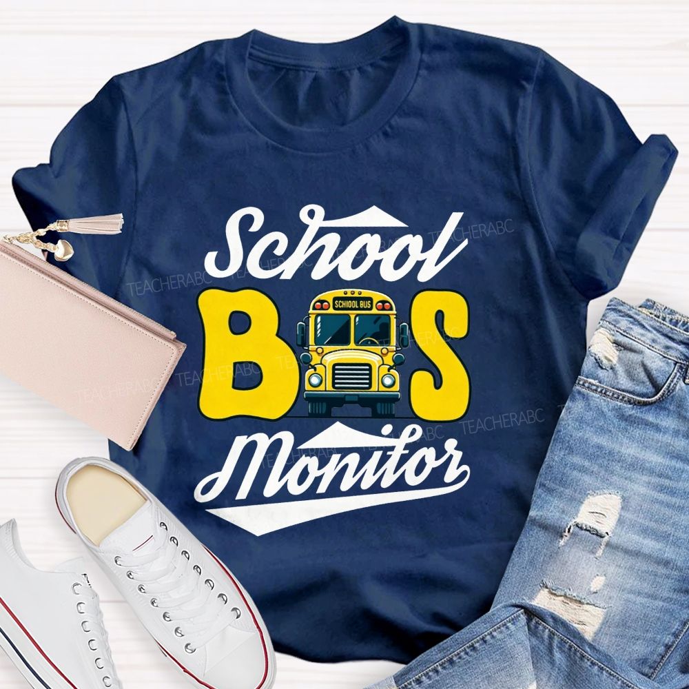 School Bus Monitor Keep Kids Safe On Bus T-shirt