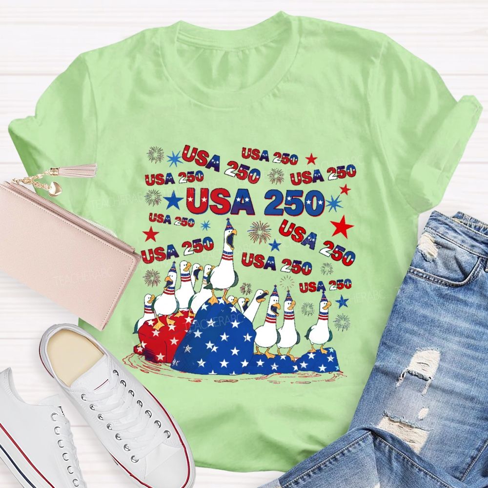 USA 250 Duck Teacher T-shirt