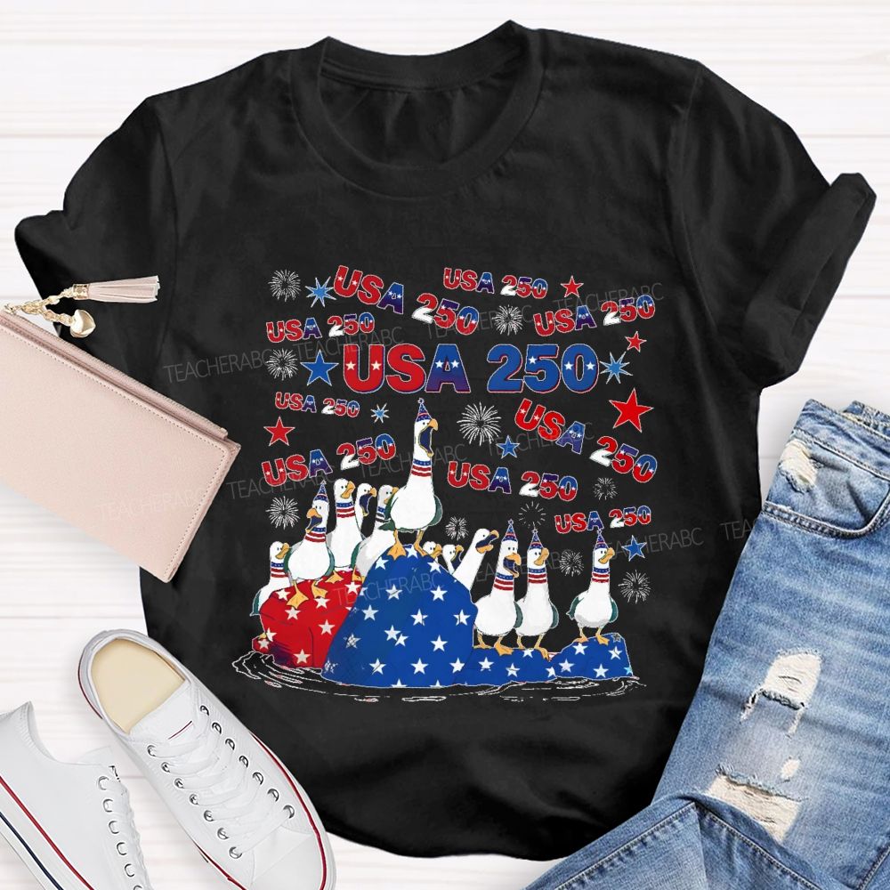 USA 250 Duck Teacher T-shirt