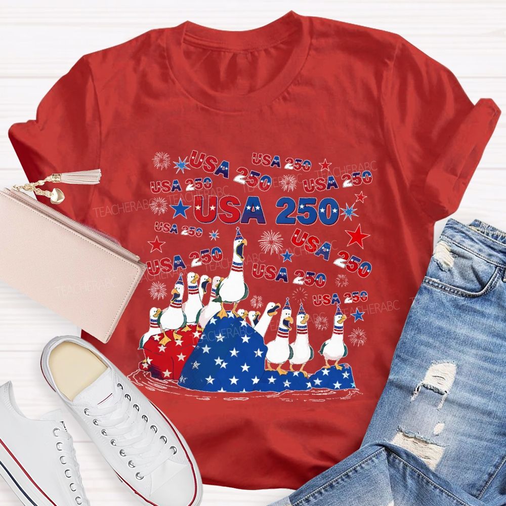 USA 250 Duck Teacher T-shirt