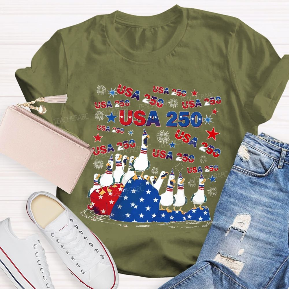 USA 250 Duck Teacher T-shirt