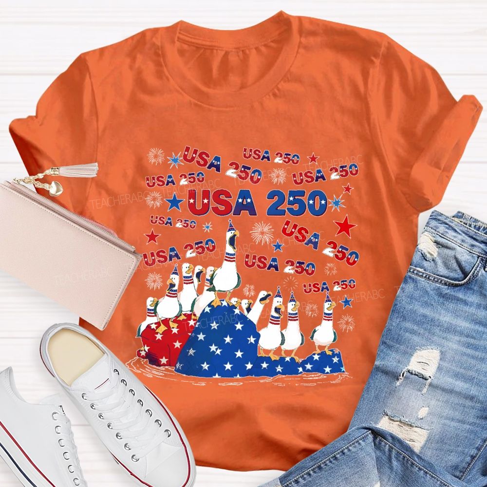 USA 250 Duck Teacher T-shirt