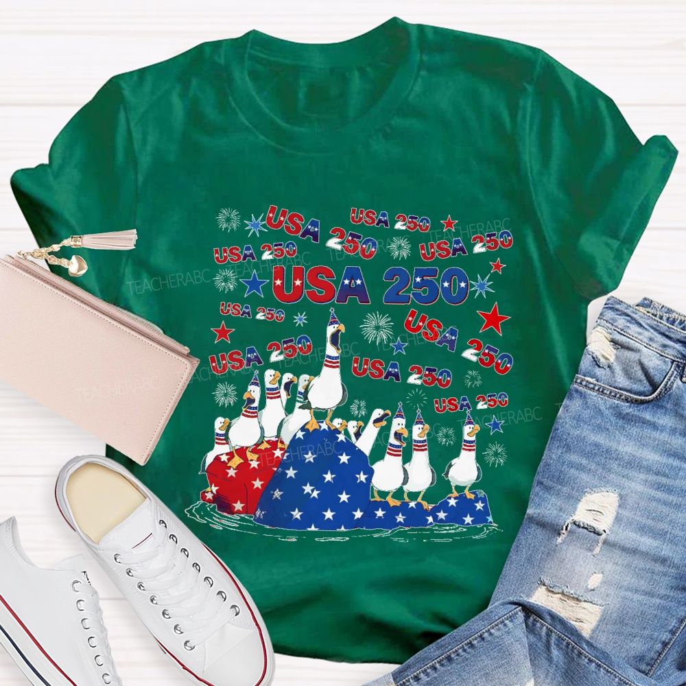 USA 250 Duck Teacher T-shirt