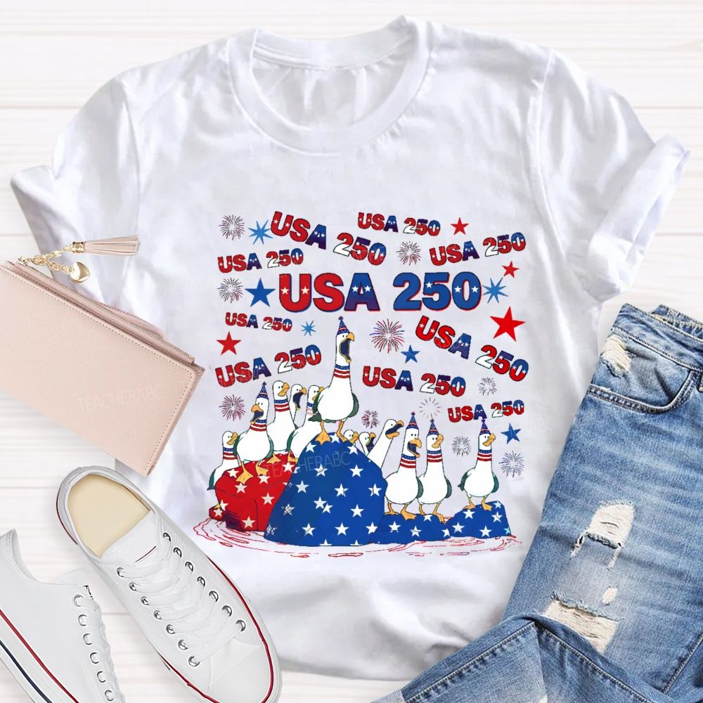 USA 250 Duck Teacher T-shirt