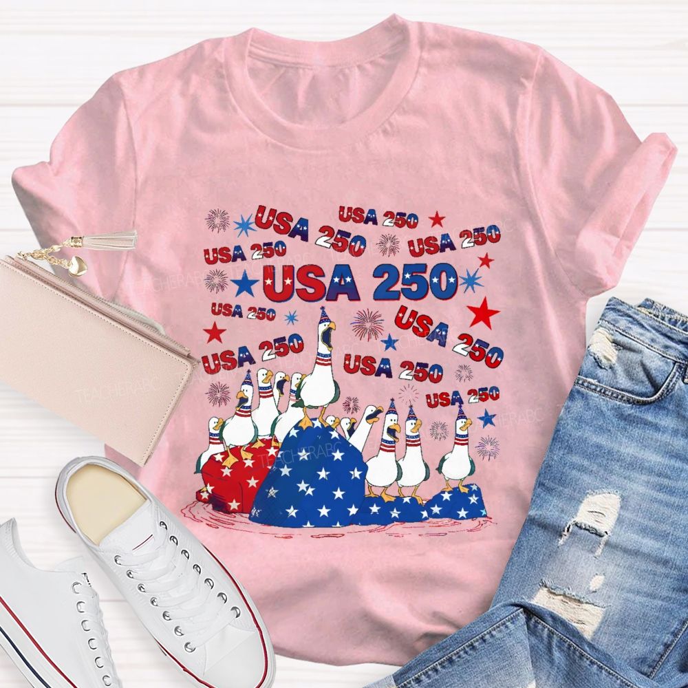 USA 250 Duck Teacher T-shirt