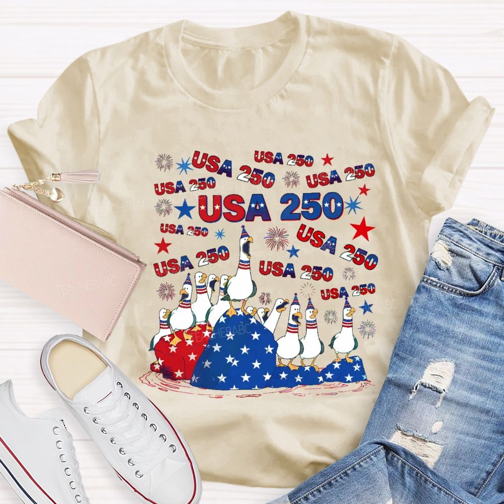 USA 250 Duck Teacher T-shirt
