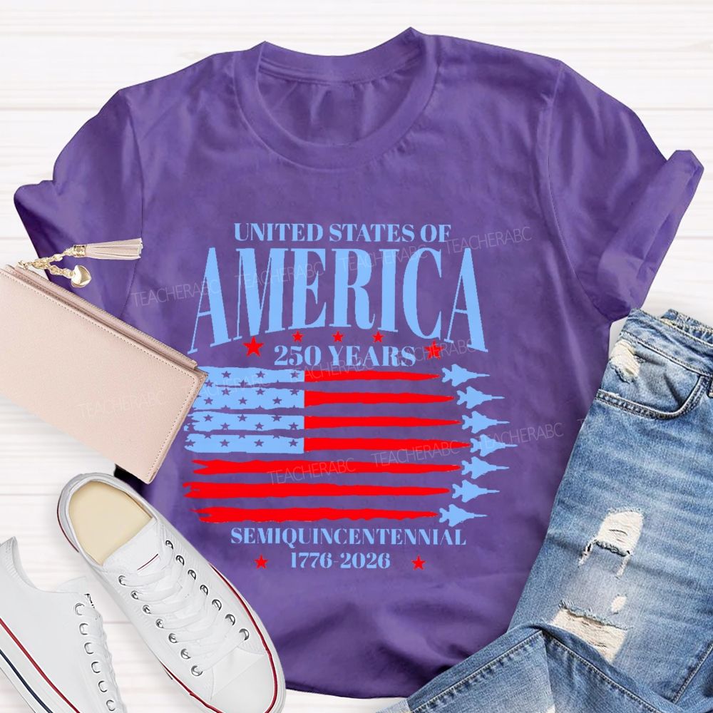 United States Of America 250 Years Semiquincentennial  Teacher T-shirt