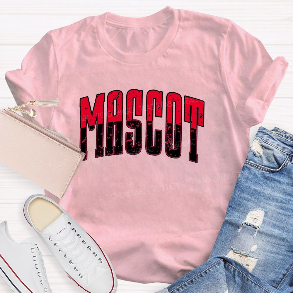 Personalized Mascot Contrasting Color Text Print Teacher T-shirt