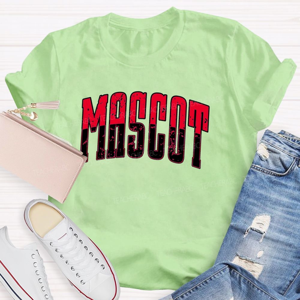 Personalized Mascot Contrasting Color Text Print Teacher T-shirt