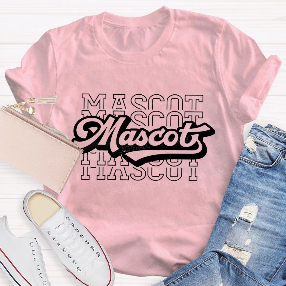 Personalized Mascot Mixed-Font Typographic Prints Teacher T-shirt