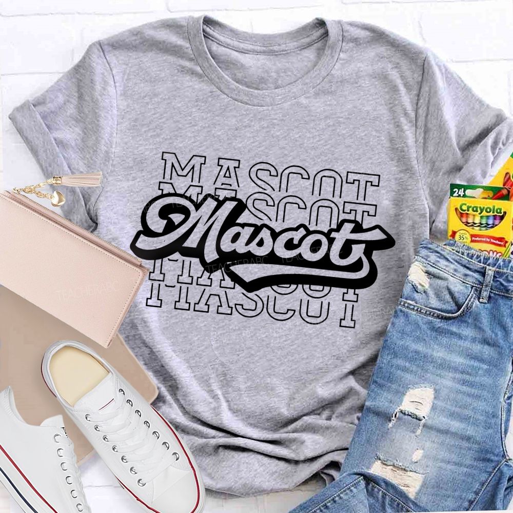 Personalized Mascot Mixed-Font Typographic Prints Teacher T-shirt