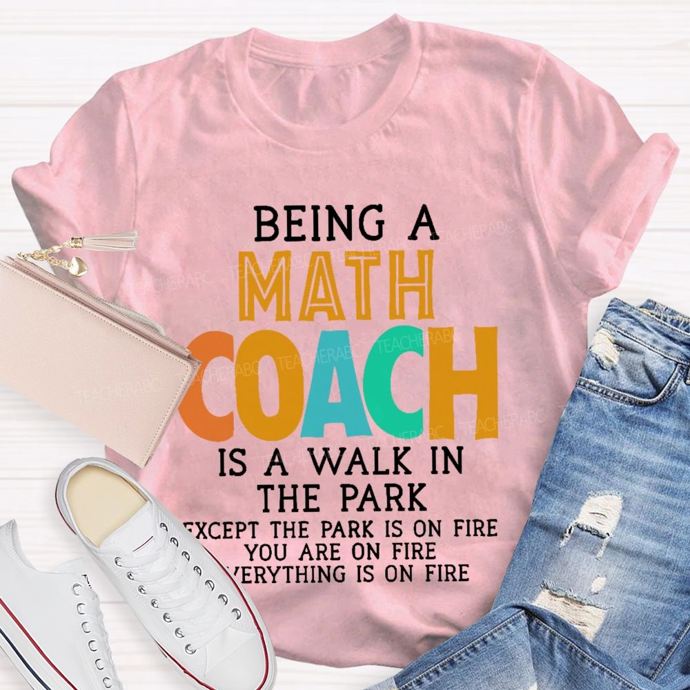Being A Math Coach Is A Walk In The Park  Teacher T-shirt