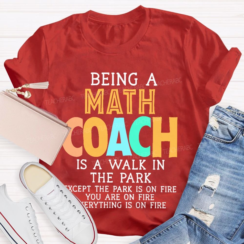 Being A Math Coach Is A Walk In The Park  Teacher T-shirt