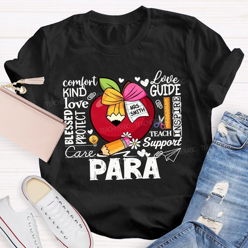 Personalized Name Para Comfort Kind Love Blessed Protect Care Love Guide Inspire Teach Support T-shirt