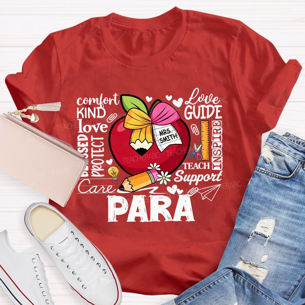 Personalized Name Para Comfort Kind Love Blessed Protect Care Love Guide Inspire Teach Support T-shirt