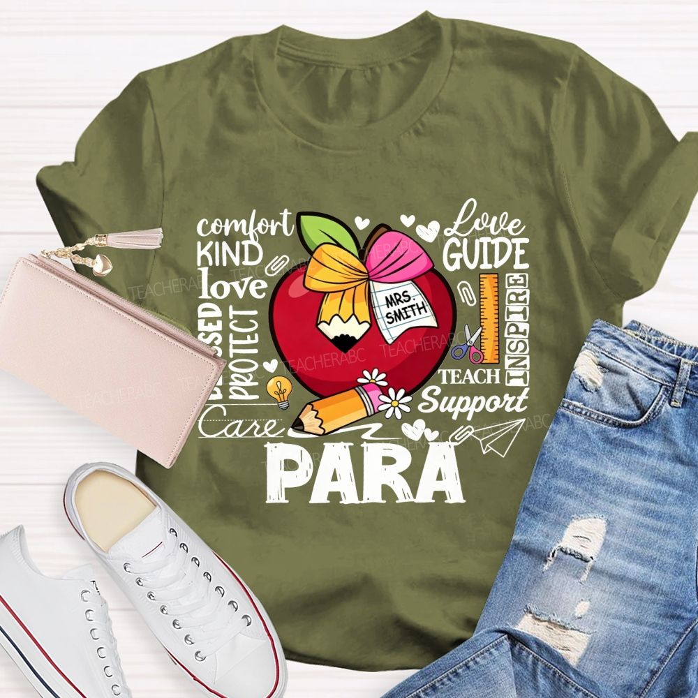Personalized Name Para Comfort Kind Love Blessed Protect Care Love Guide Inspire Teach Support T-shirt