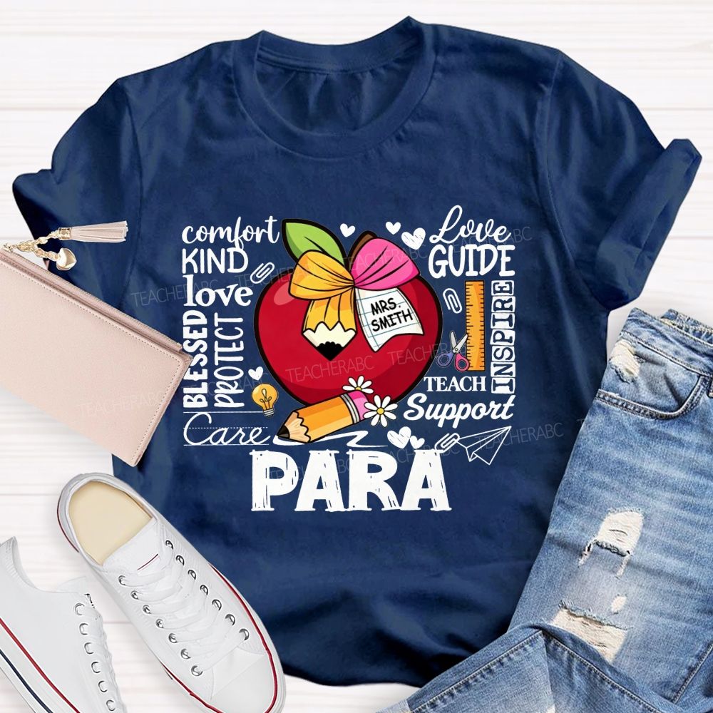 Personalized Name Para Comfort Kind Love Blessed Protect Care Love Guide Inspire Teach Support T-shirt
