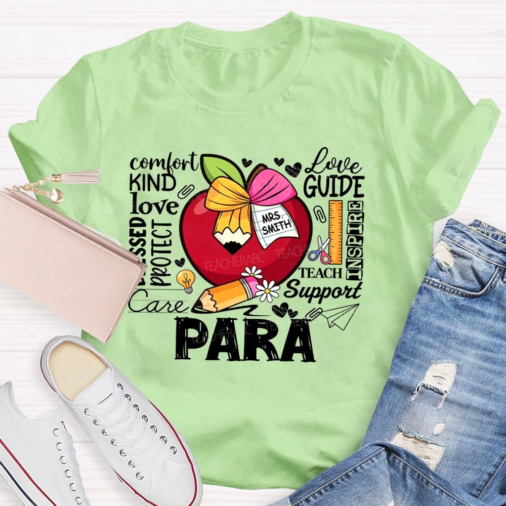 Personalized Name Para Comfort Kind Love Blessed Protect Care Love Guide Inspire Teach Support T-shirt
