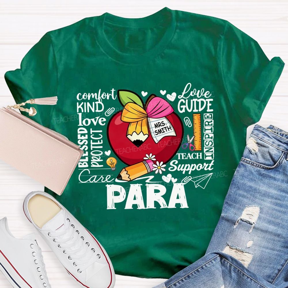 Personalized Name Para Comfort Kind Love Blessed Protect Care Love Guide Inspire Teach Support T-shirt