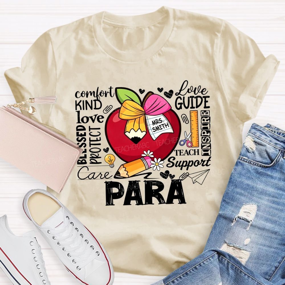 Personalized Name Para Comfort Kind Love Blessed Protect Care Love Guide Inspire Teach Support T-shirt