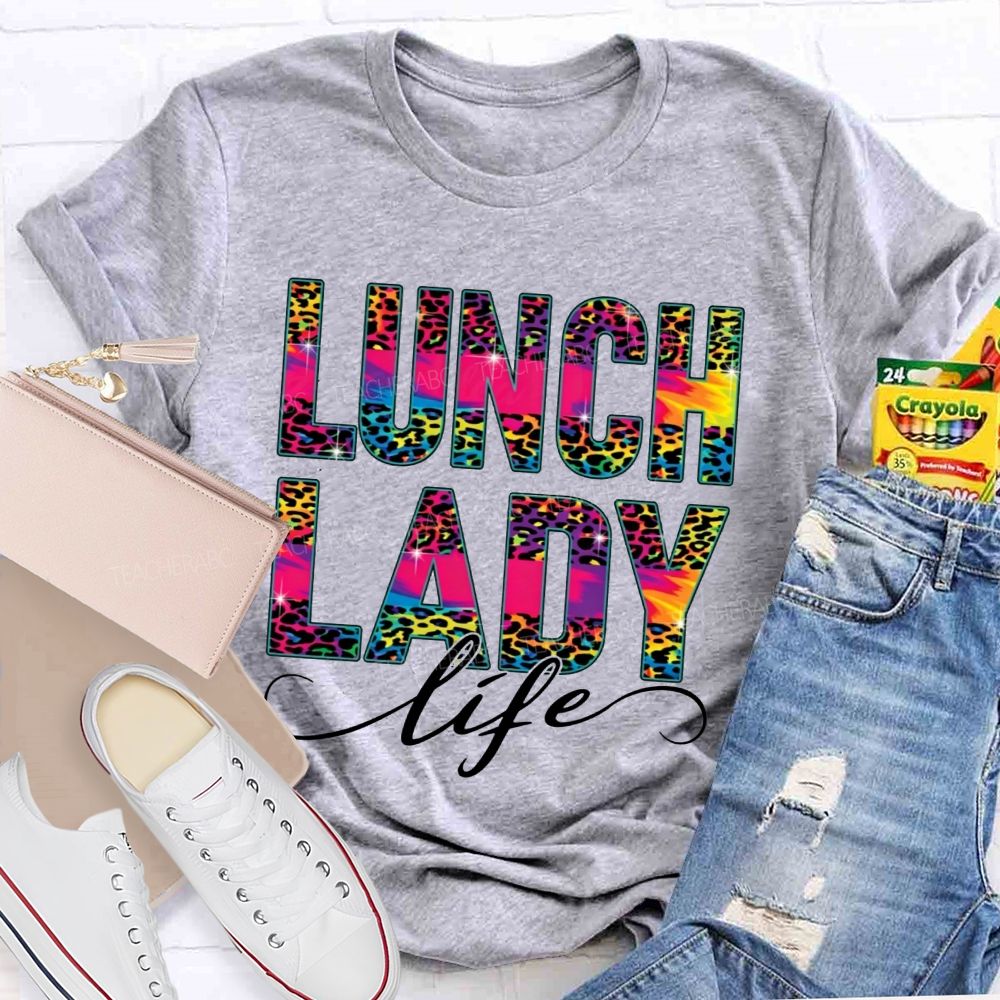 Lunch Lady Life Making Lunch Bright T-shirt
