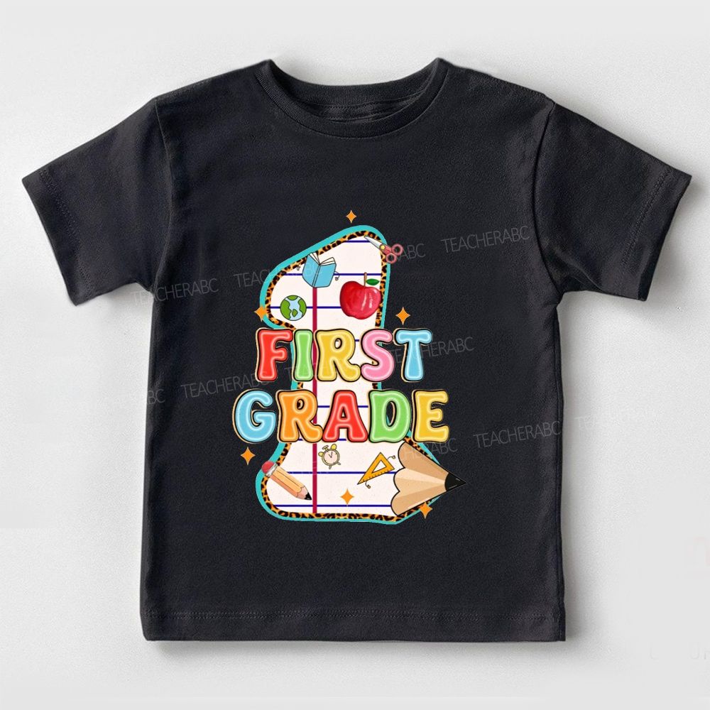 Personalized Grade Hello First Grade Here I Come Toddler T-shirts