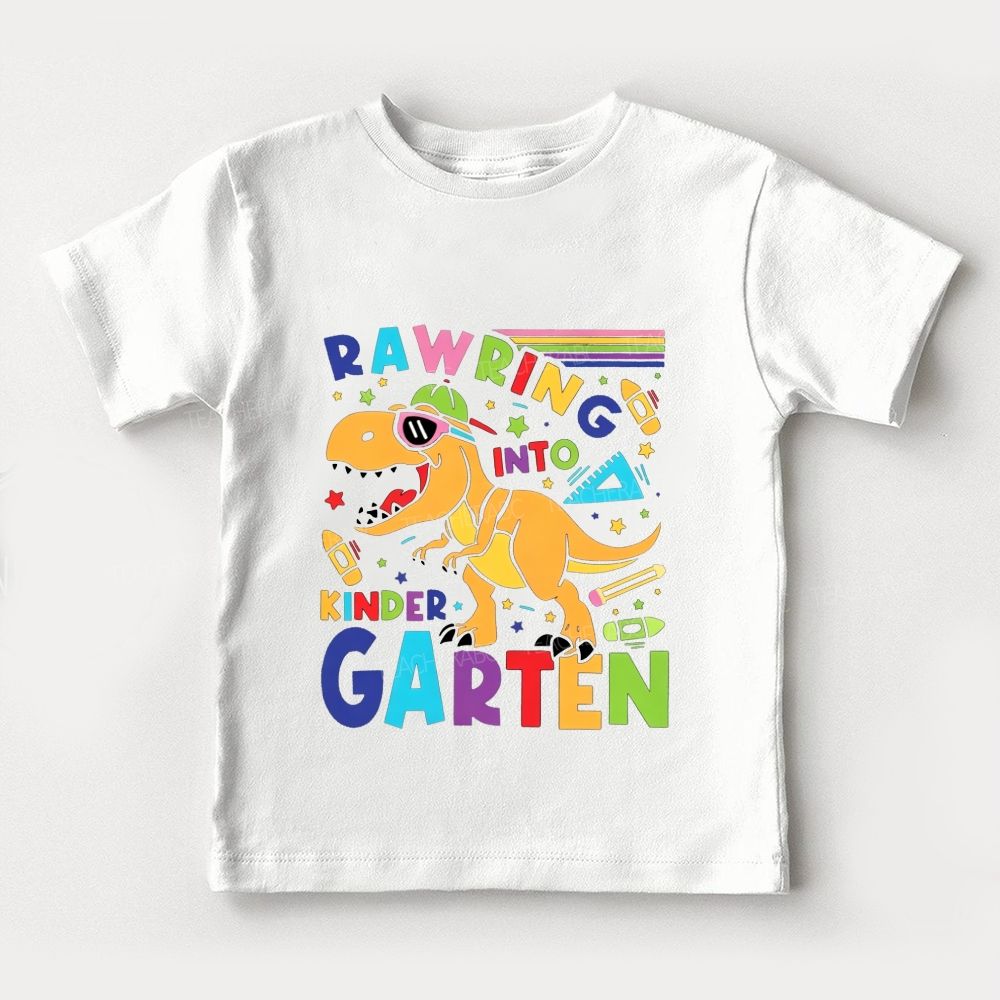 Personalized Grade Roaring Into Kindergarten Toddler T-shirts