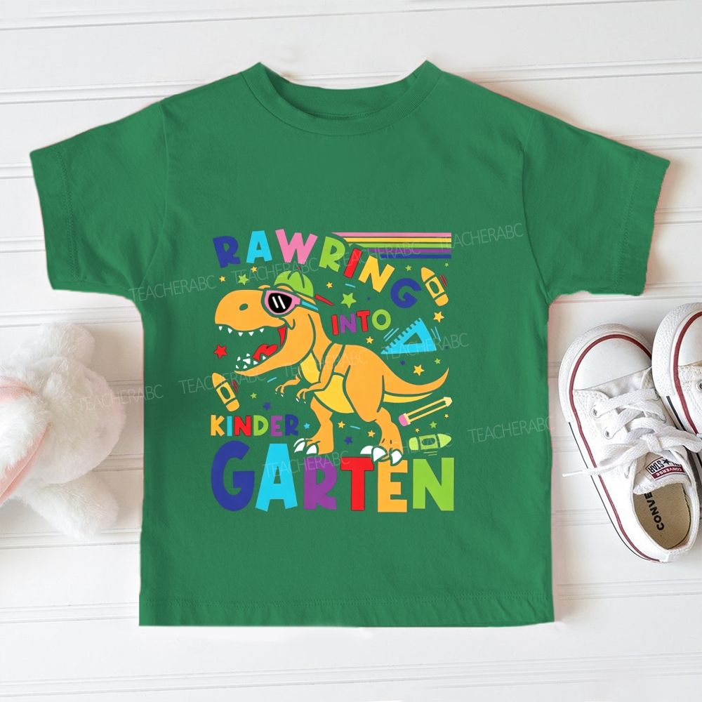 Personalized Grade Roaring Into Kindergarten Toddler T-shirts