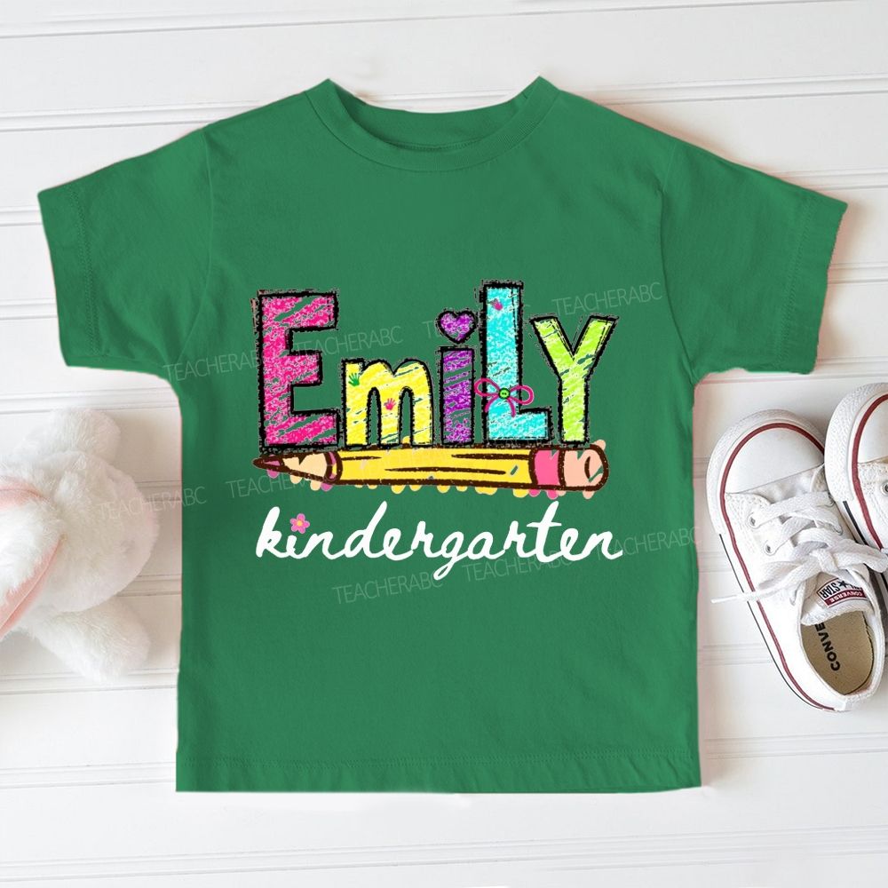 Personalized Name And Grade Kindergarten Ready Toddler T-shirts