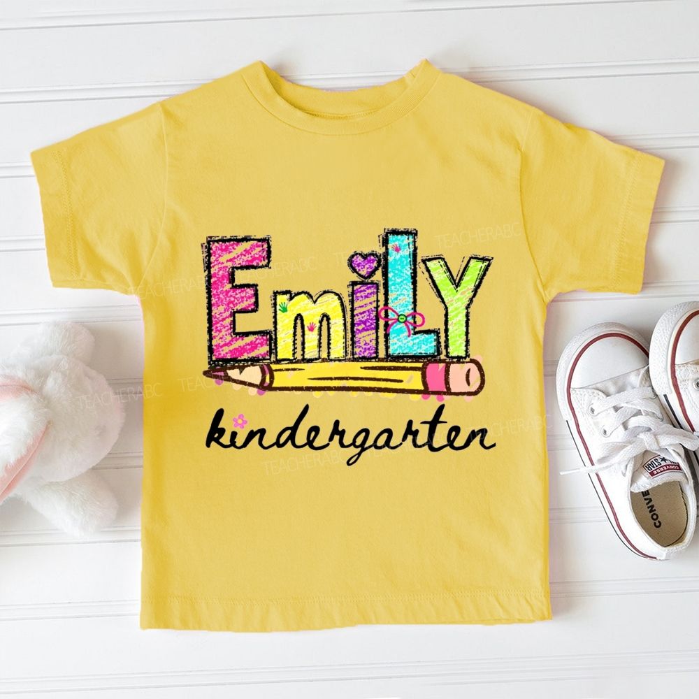 Personalized Name And Grade Kindergarten Ready Toddler T-shirts