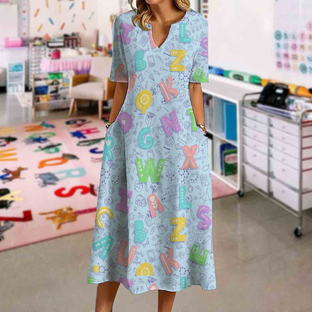 Back To School Let's Study Now Letters Dress