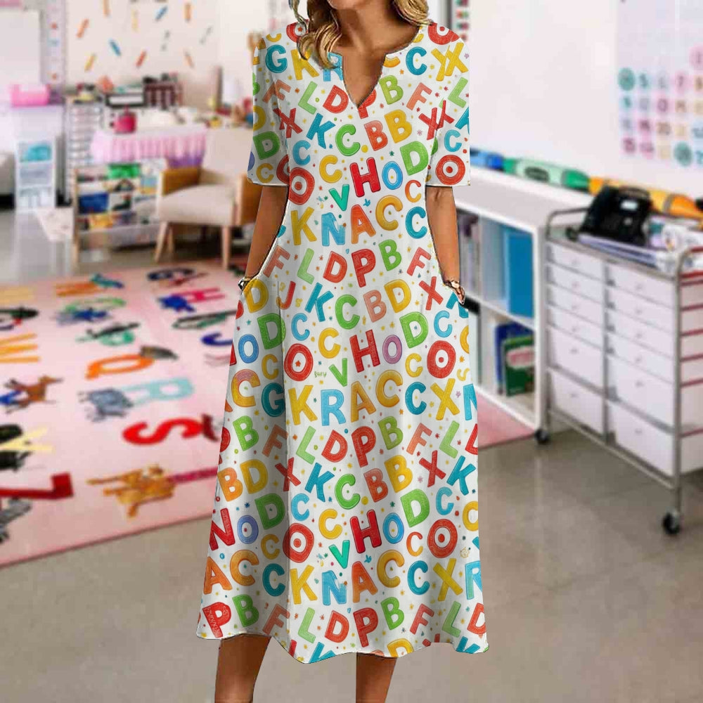 Cute English Letters Dress