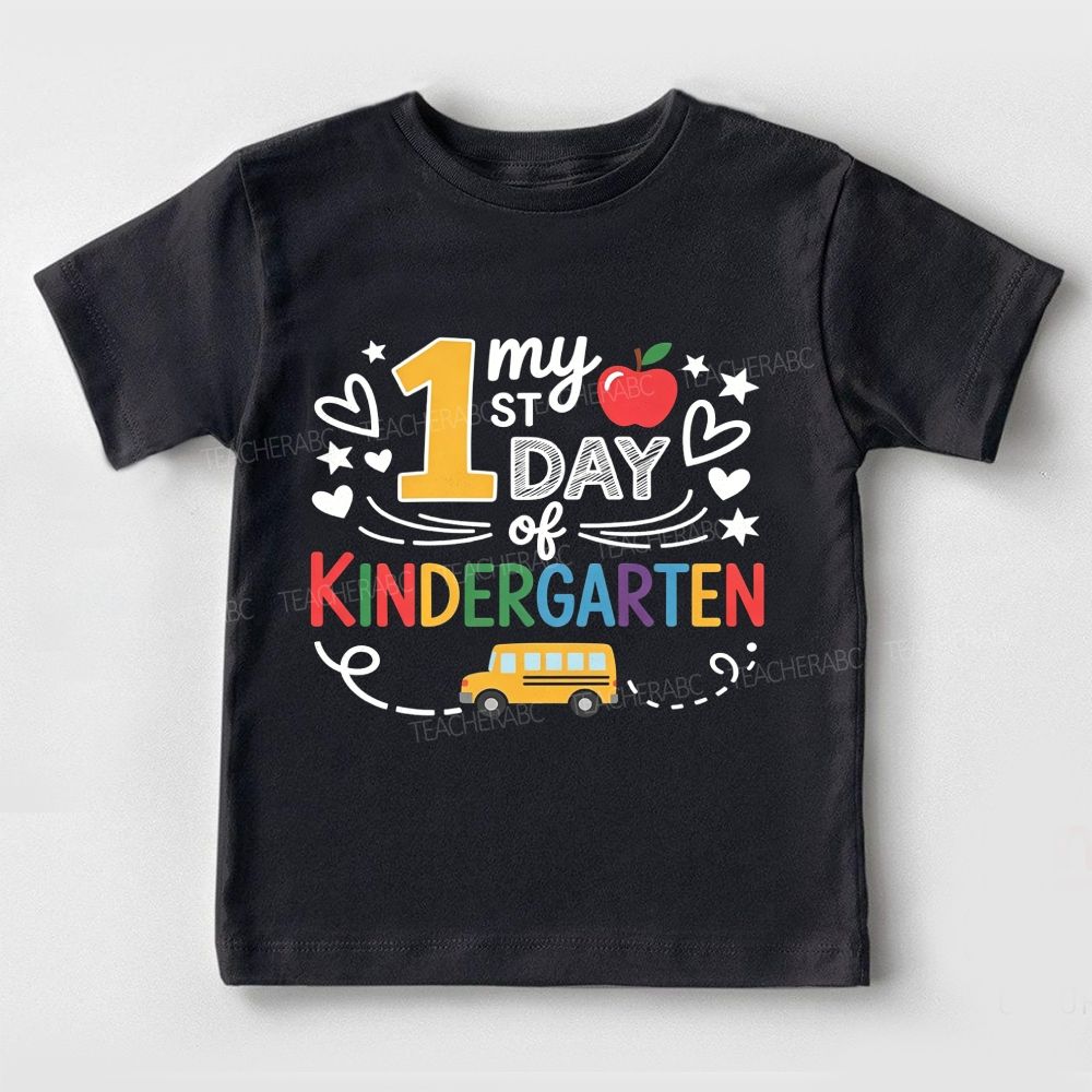 Personalized Grade My 1st Day Of Kindergarten Toddler T-shirts